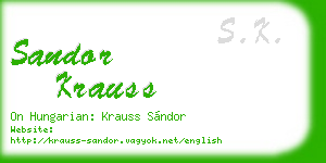 sandor krauss business card